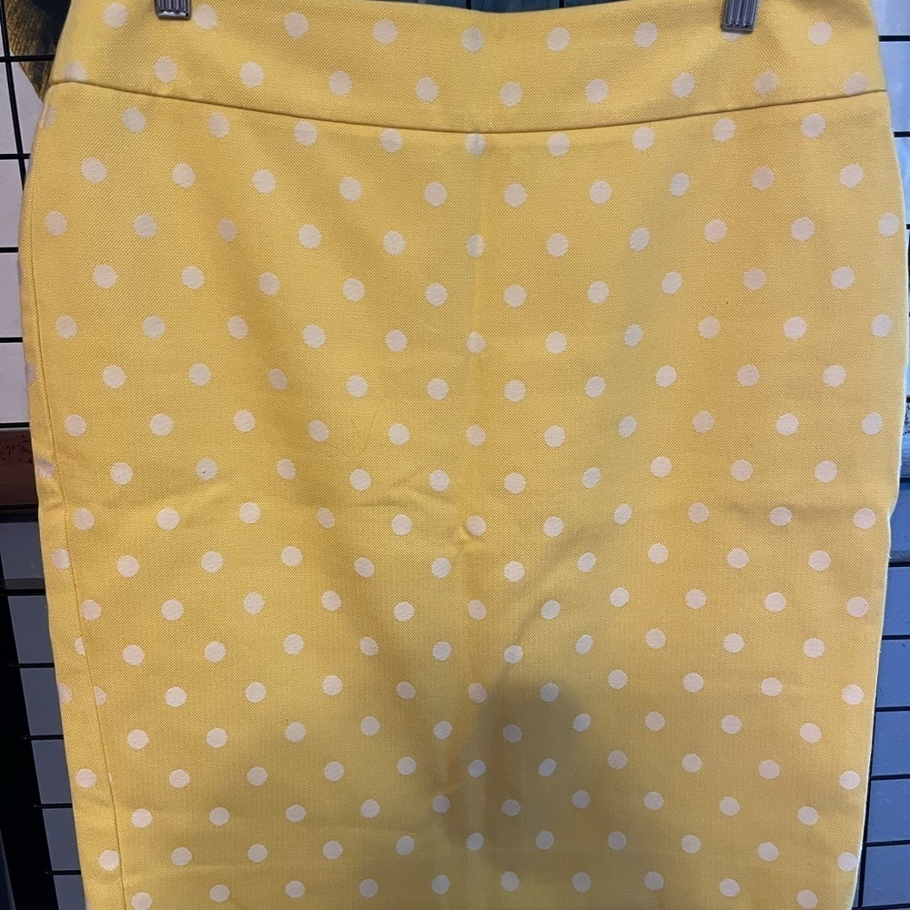 Yellow Polka Dot Pencil Skirt by Ann Taylor